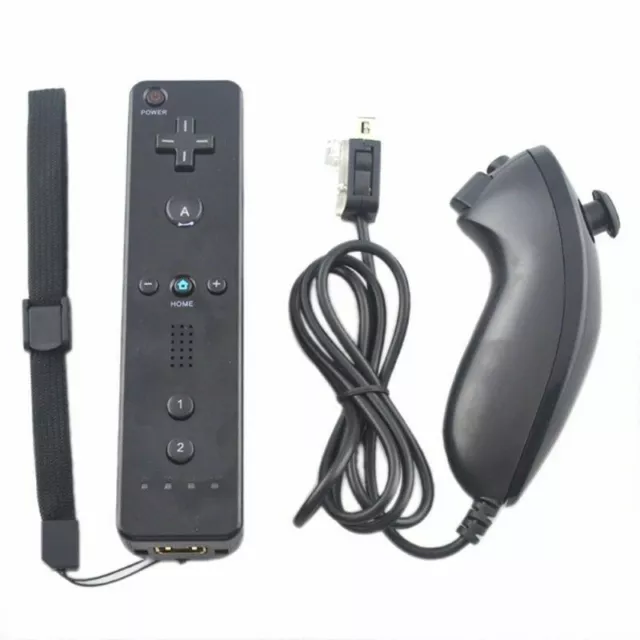 Télécommande Wiimote + Nunchuck pour Nintendo Wii et Wii U - Noir