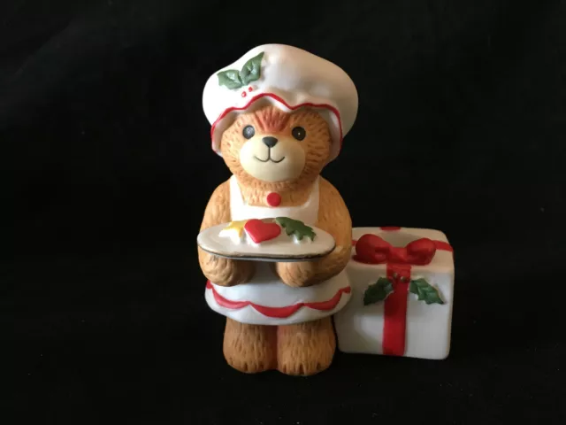 Lucy & Me Christmas Cookie Bear Candle Holder Lucy Rigg ENESCO 1980