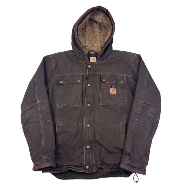 CARHARTT SHERPA LINED Multi Pocket Jacket Brown 120.99 PicClick UK
