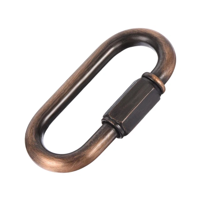 Cadena Conector, 6mm Grueso Eslabones Bloqueo Ovalado Clips Rojo Bronce 6uds