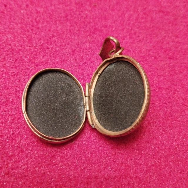 Ancien Pendentif Porte Souvenir En Or, Onyx Et Perle