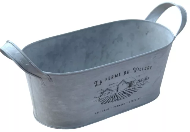 M 30cm Zink Trog Pflanzgefäß Blumentöpfe Blumentopf Tube Mit Griffe Klassisch