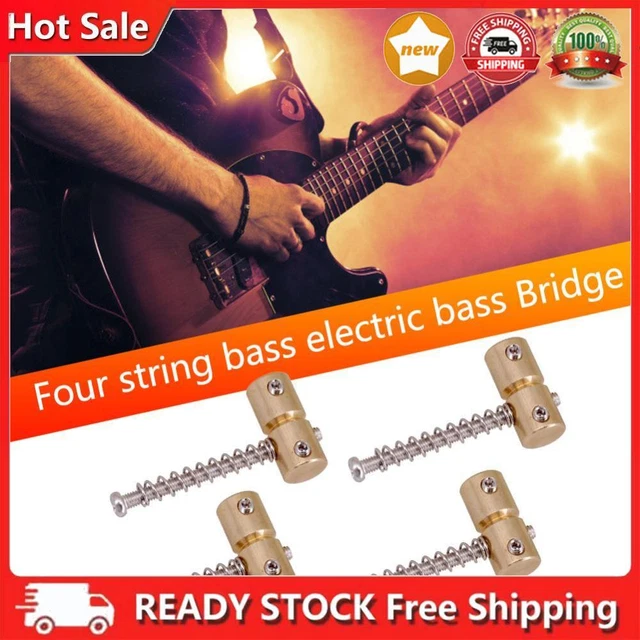 4pcs 4 Strings Brass Guitar Bridge Saddles for Electric Guitar Bass Bridges