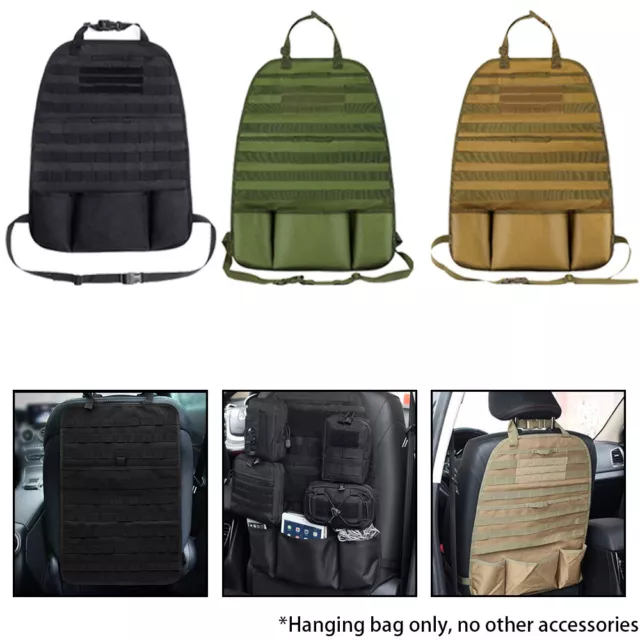 Car Seat Back Tactical Organizer Cover Storage Bag Molle Vehicle Panel Pouch