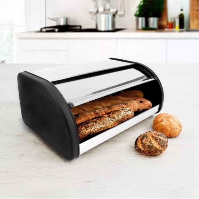 Large 43x27cm Metal Bread Bin