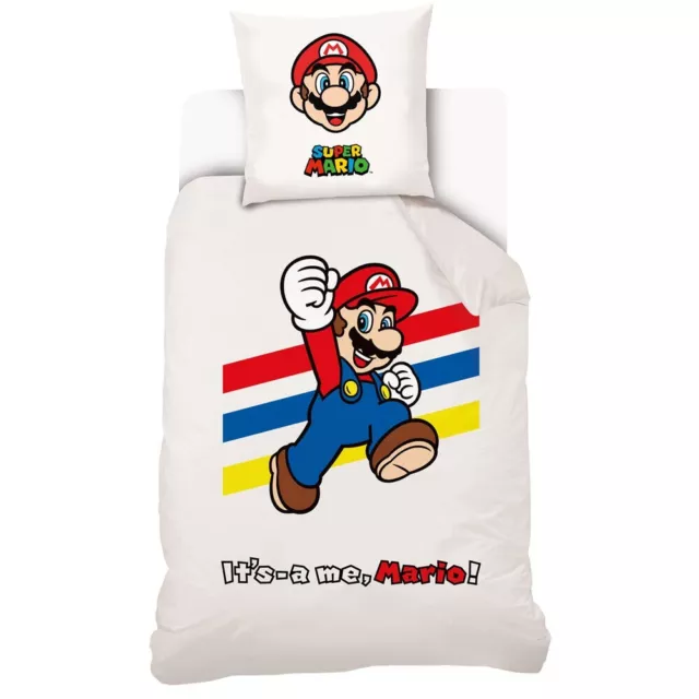 Funda nordica Premium Mario Super Mario cama 90 algodon, ropa cama infantil