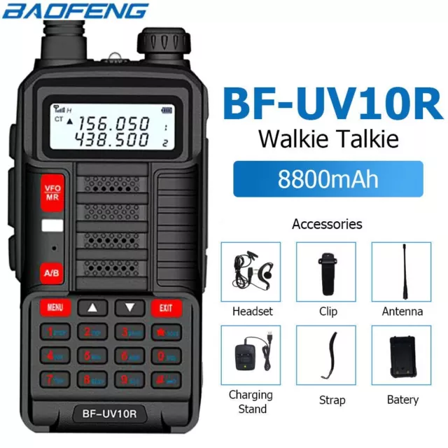 BAOFENG UV-10R Plus III UHF/VHF FM Radio Walkie-Talkie Hand-Funkgerät 128CH