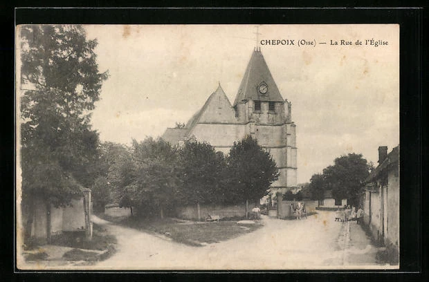 CPA Chepoix, La Rue de l´Eglise