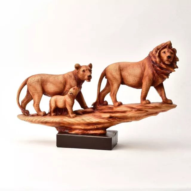 Family of Lions Naturecraft Wood Effect Figurine Brand New Home Accessories Lion