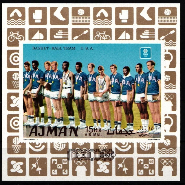 Ajman Block 125B postfrisch Olympische Spiele 1968 Mexiko #KO192