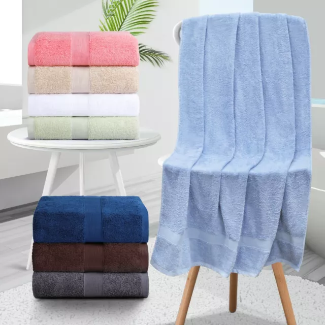 2x Large Extra Jumbo Bath Sheets 100% Luxury Cotton Towels 550GSM Towels Sets