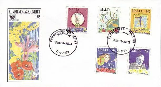 Malta - Anniversaries, Events, People & Wildlife (4no. PO FDC's) 1995