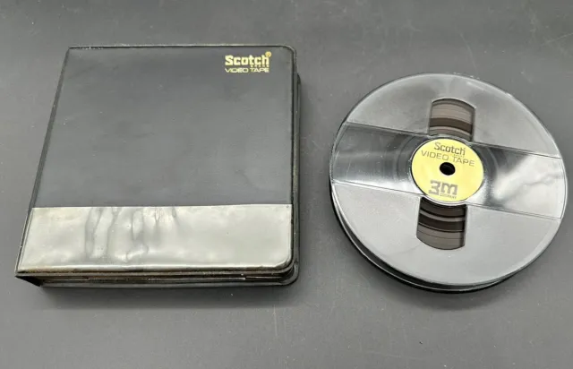 Vintage NOS Scotch 3M Open Reel Video Tape in Black Plastic Case 1/2" Wide
