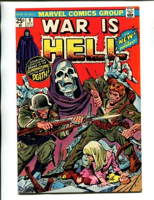 War Is Hell 9 Vf Marvel 1974 Vol. 1! 1St Appearance Of Death & John Kowalski!!!!