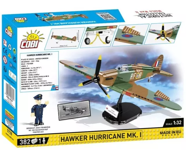 COBI Historical Collection 5728 - Hawker Hurricane Mk.I, WWII, 382 Klemmbaustein 2