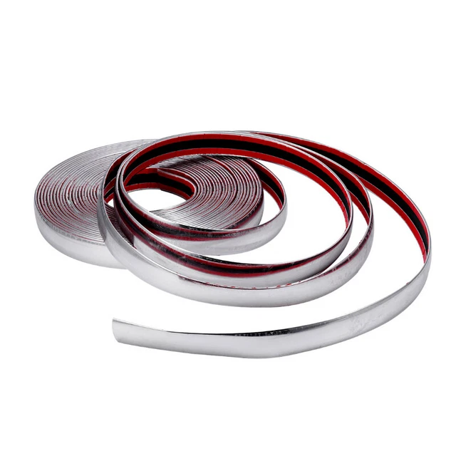 3M Silver Car Chrome Moulding Trim Strip For Grille Window Door Bumper Protector