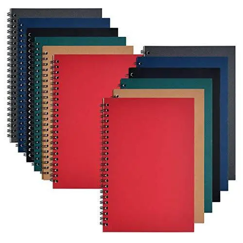 12 Pieces Soft Cover Notebooks With Lined Paper 8.3 Inch X 5.5 Inch Spiral Noteb