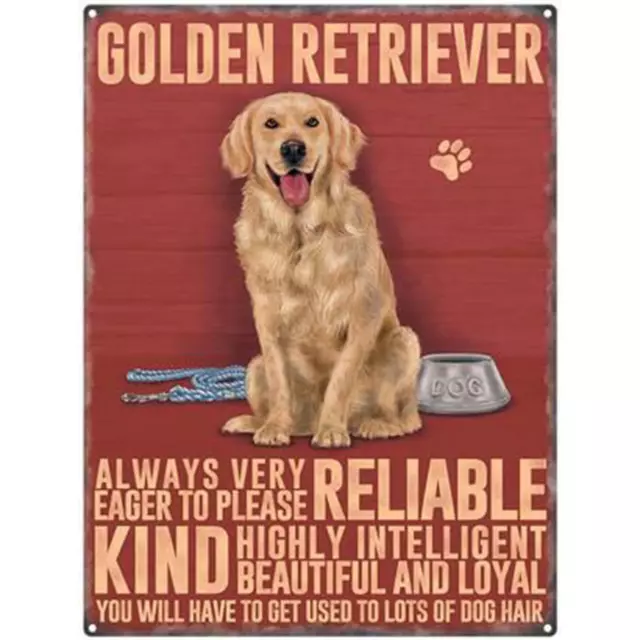 Vintage Style Metal Dog Sign Retro Hanging Plaque Breed Characteristics - 20cm 3