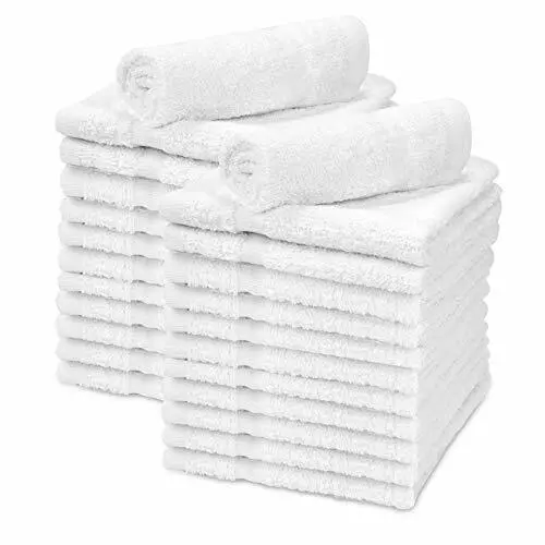Wash Cloths 100% Cotton Baby Soft Body Fabric White Extra Absorbent Pack of 12