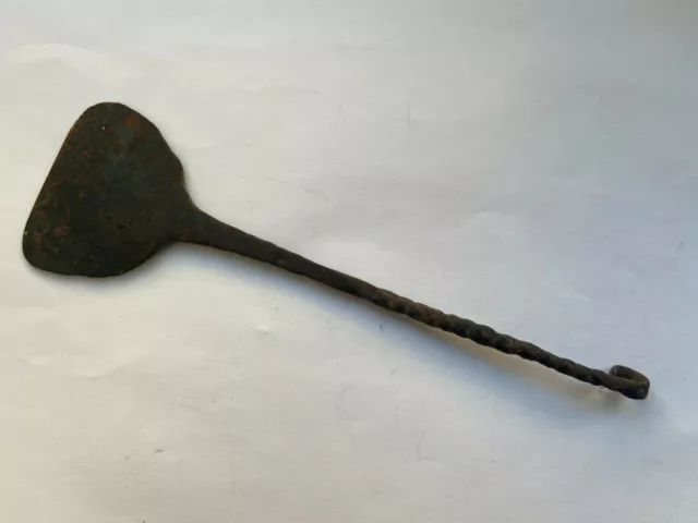 Antique Wrought Iron Bread Primitive Spatula Kitchen Scraper Tool Patina