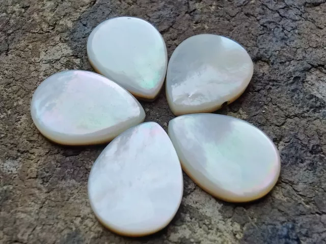 Cabujón pera MOP (Madre Perla) 5x7 mm - 10x14 mm piedra preciosa pulida suelta 2
