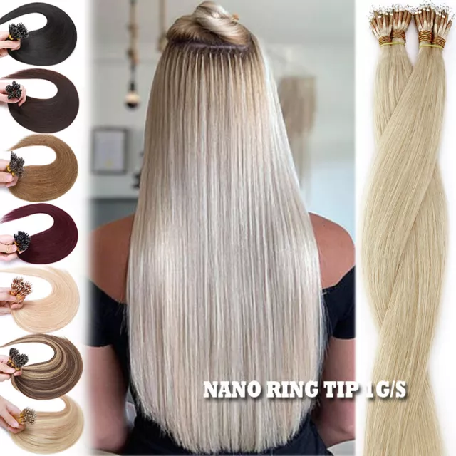 AAA+ Thick Russian Nano Ring Loop Micro Bead Tip Human Remy Hair Extensions 150G