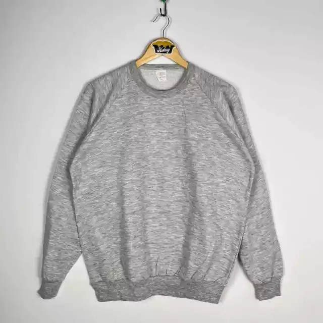 Vintage 90s Blank Gray Raglan Sweatshirt