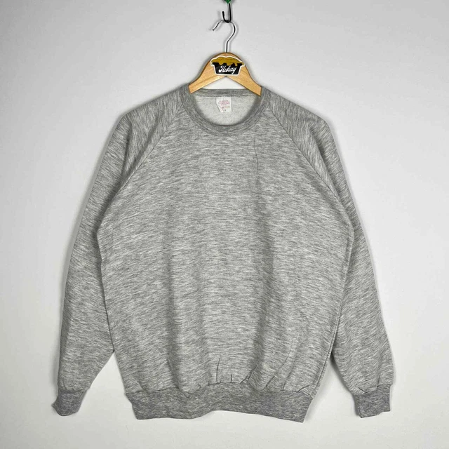 Vintage 90s Blank Gray Raglan Sweatshirt