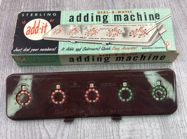 Vintage Sterling Dial-A-Matic Automatic Mechanical Adding Machine Without Stylus