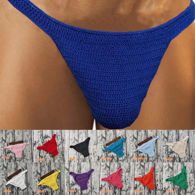 Homme Femme Respirant sous-V��tement Main Crochet String Natation Bain de Soleil