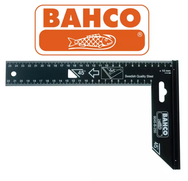 BAHCO 9045-B-200 Swedish Steel 200mm (8") Precision Steel 90 & 45 Degree Square