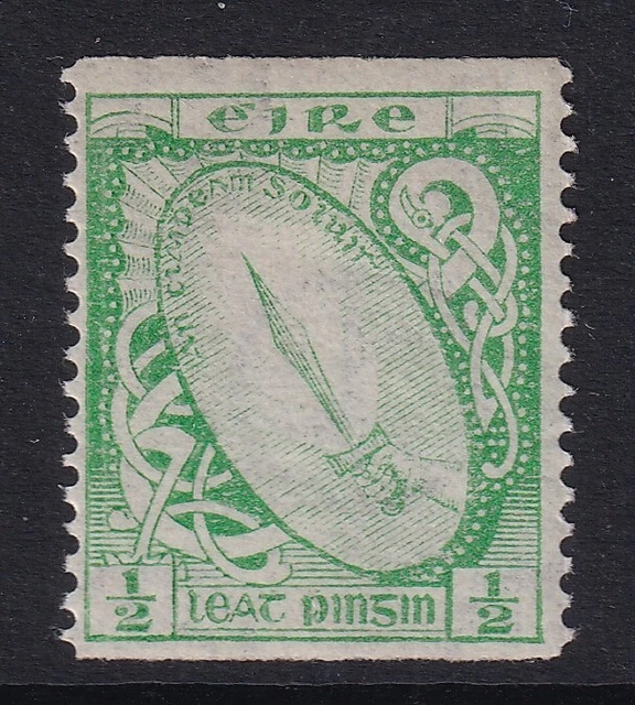 Ireland SG71a ½d Bright Green Imperf x Perf 14 Coil Stamp M.MINT MLH