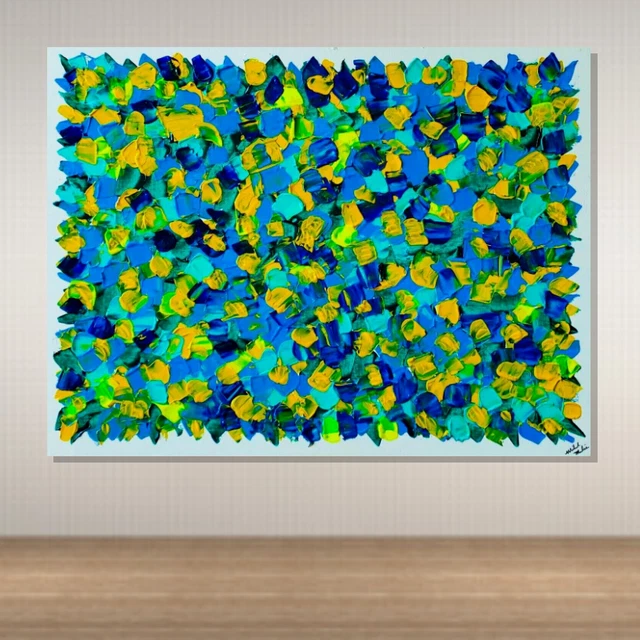 Abstract Mid-Century Modern Mcm Original Wall Art Painting Signed Mikol Merlin