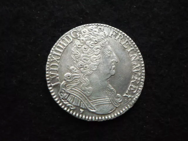 1/2 écu aux 3 couronnes Louis XIV 1709 D, argent SUP.