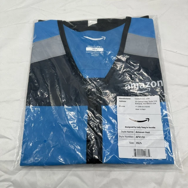 New Amazon Blue Reflective Safety Vest DSP Flex Delivery Driver Size XS / S