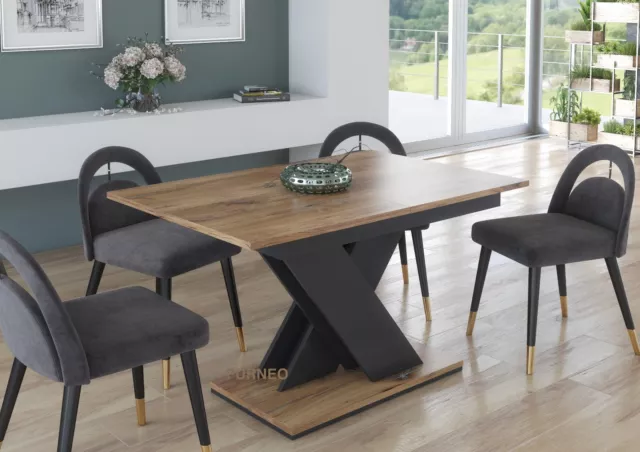 Modern Dining Table Extendable 120-160cm Oak Effect Tavolo03 MDF 3