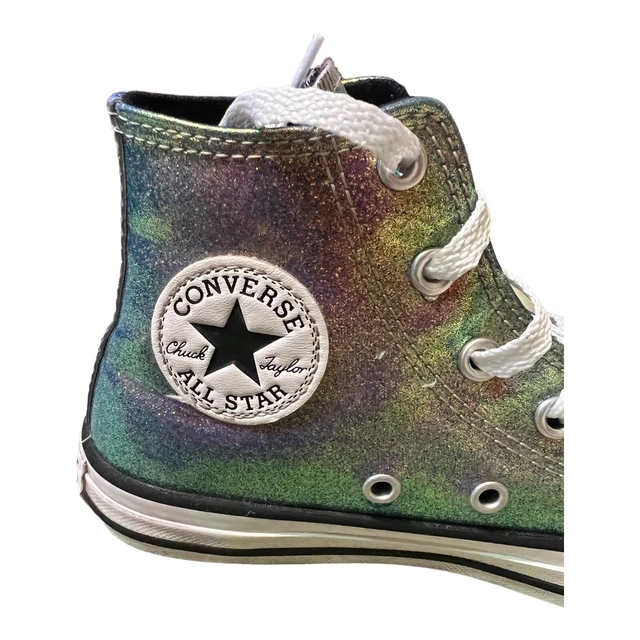 Size 1-Converse Chuck Taylor Holographic Psychedelic High Top Sneakers Junior
