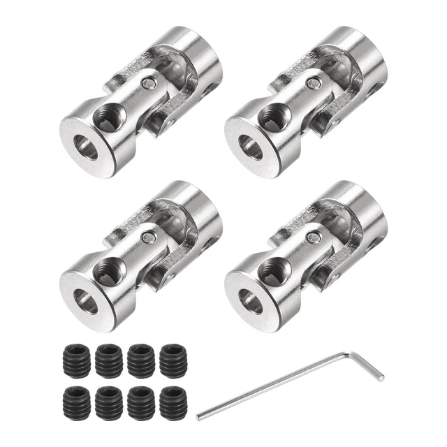 4pcs Rotating Cross Joint Shaft Clutch 4mm to 5mm Internal Length L23 x D11