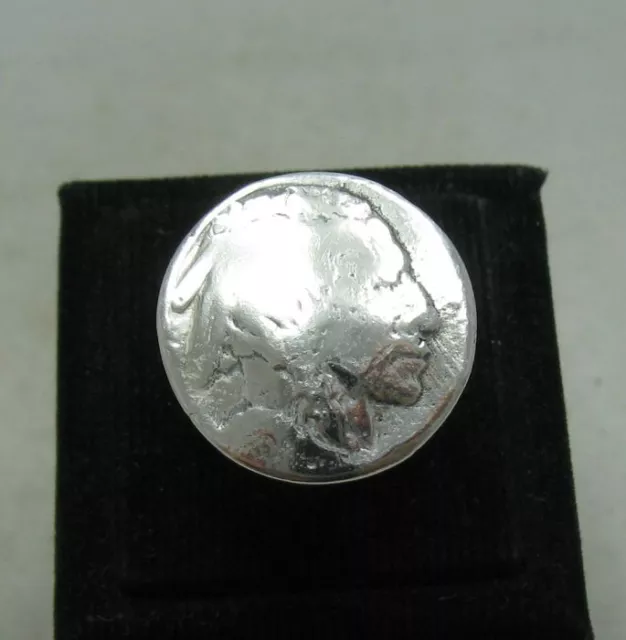 Vintage Heavy Sterling Silver Ring Chief Five Cents USA Solid 925 Handmade
