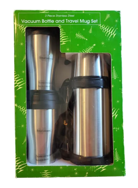 3 Piece Stainless Steel Vacuum Bottle & Travel Mug Set