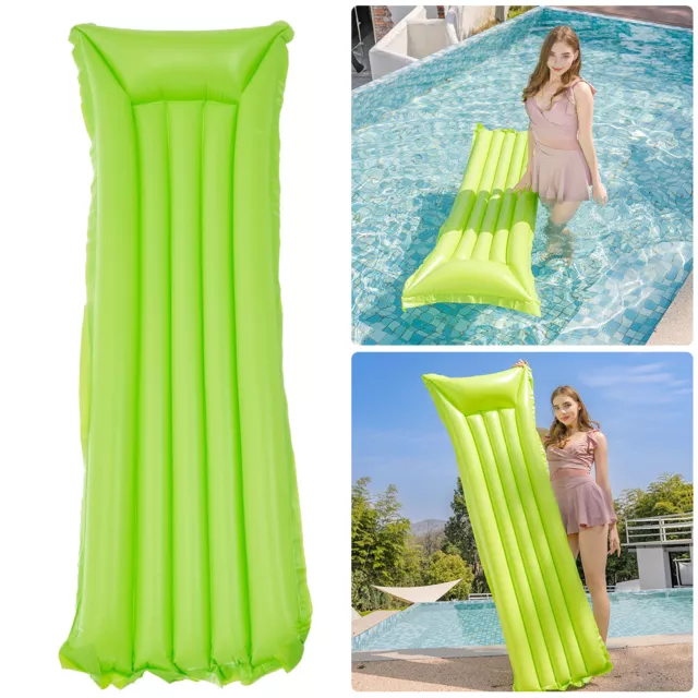 Swimming Lounge Bed Solid Color Inflatable Pool Float Lounger PVC for Lake Beach