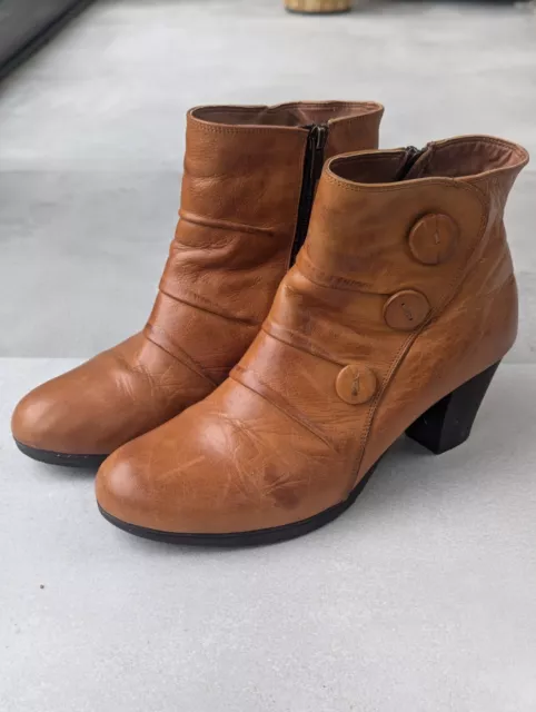 PAVERS TAN SOFT Leather Zip up Ankle Boots UK 7 EU 40 18.99 PicClick UK