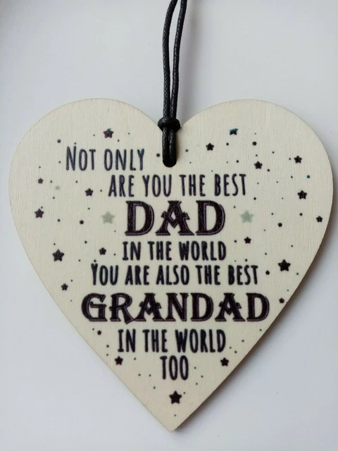 Fathers Day Heart Plaques Dad Grandad Grandpa Birthday Gifts From Grandchildren
