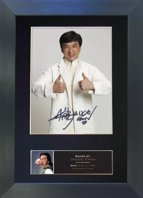 JACKIE CHAN Signed Mounted Reproduction Autograph Photo Prints A4 495