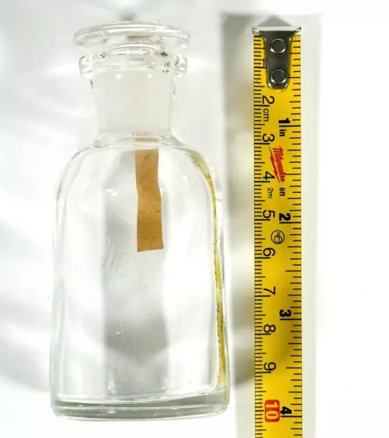 PYREX Lab Apothecary Jar Clear Glass Bottle with Glass Stopper MADE IN USA 4" 2