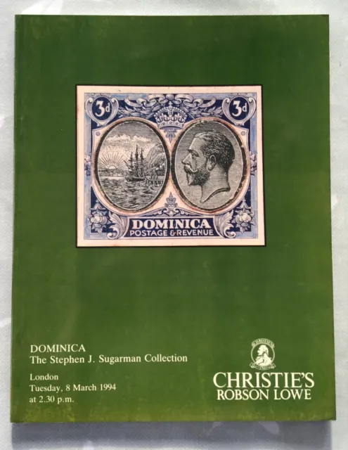 DOMINICA stamps & postal history auction catalogue 1994 Christie’s Robson Lowe