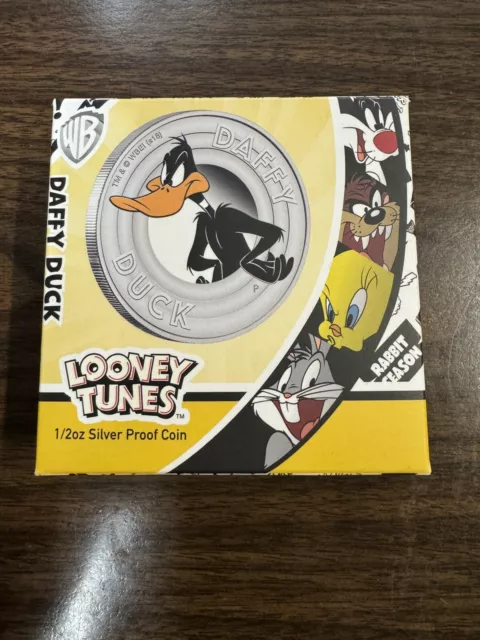 2018 Tuvalu Perth Mint 1/2 oz .999 Silver Proof Coin Looney Tunes Daffy Duck