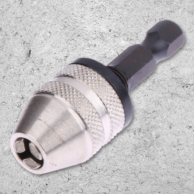 For 1/4" Keyless Drill Bit Chuck Hex Shank Adapter Converter 0.3mm-3mm