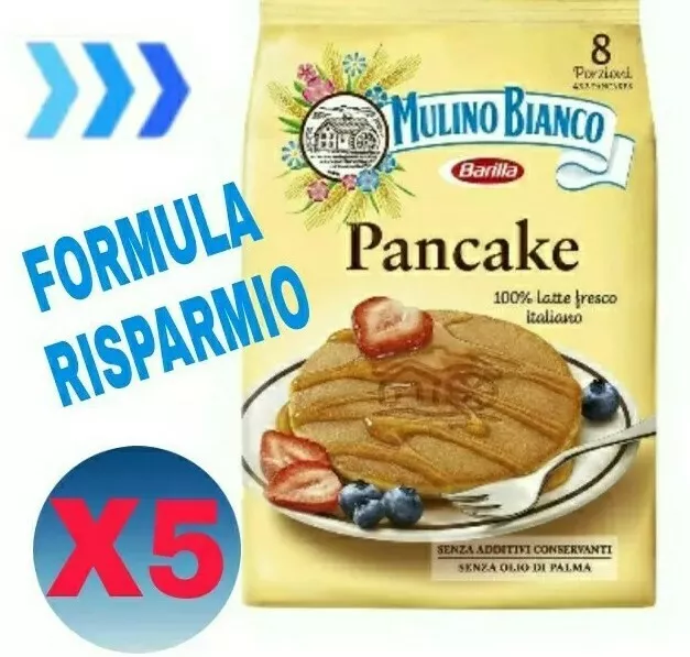 Mulino Bianco Pancake, per Colazione e Merenda, Senza Olio di Palma 280 gr X 5