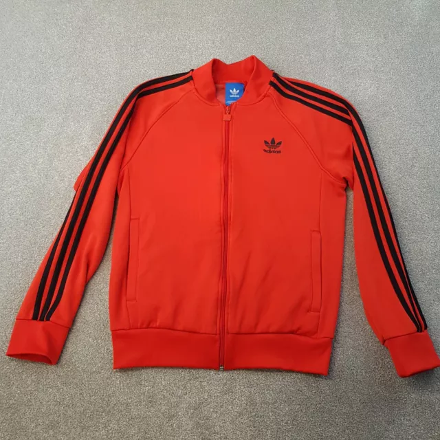 Adidas Mens Track Jacket Medium Red Black Superstar Trefoil Firebird Originals